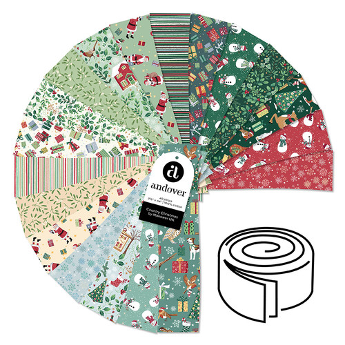 Country Christmas - 2.5 Inch Strip Roll - 40 Cuts Each