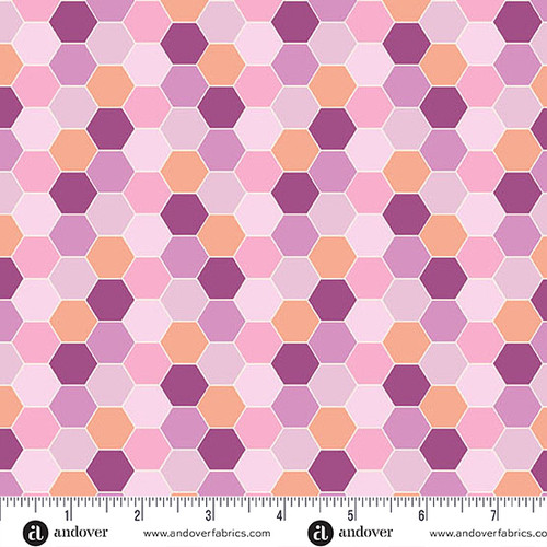 Sunset Cottage by Stephanie Organes Hexie Blossom Purple