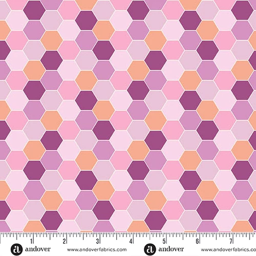 Sunset Cottage by Stephanie Organes Hexie Blossom Purple