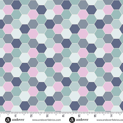 Sunset Cottage by Stephanie Organes Hexie Blossom Aqua