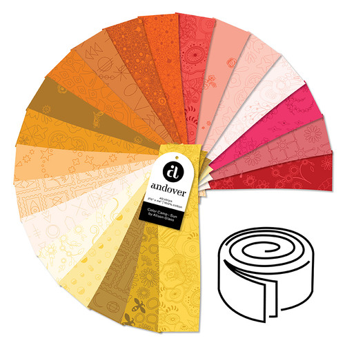Color Camp - Sun - 2.5 Inch Strip Roll - 40 Cuts Each