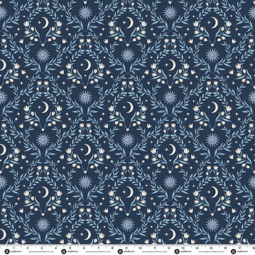 Midnight Garden by Stacie Mar Lunar Flourish Navy Blue