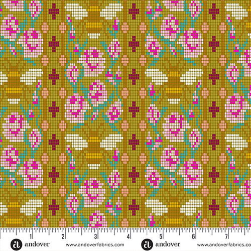 Jinny by Alison Glass Beadwork Olive