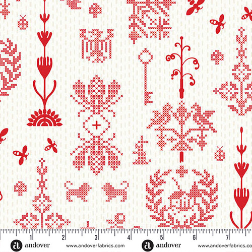 Jinny by Alison Glass Redwork Cherry