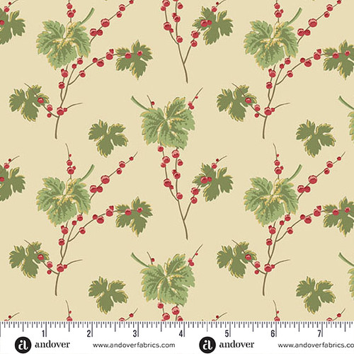 Jingle Bell by Laundry Basket Quilts Leaves and Berries Buttercream
