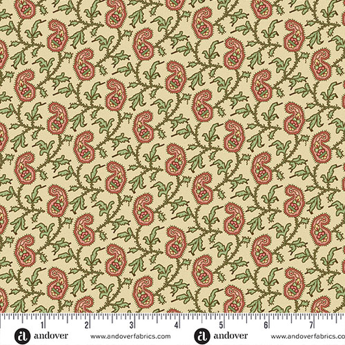 Jingle Bell by Laundry Basket Quilts Paisley Vine Buttercream