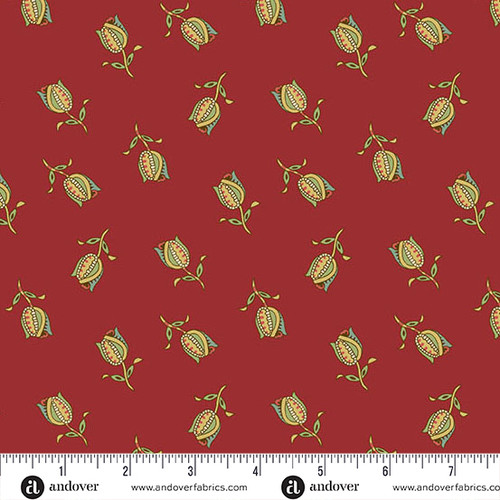 Jingle Bell by Laundry Basket Quilts Ornamental Tulips Cranberry