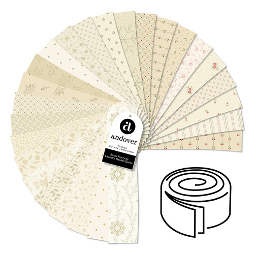 Snow Flurry - 2.5 Inch Strip Roll - 40 Cuts Each