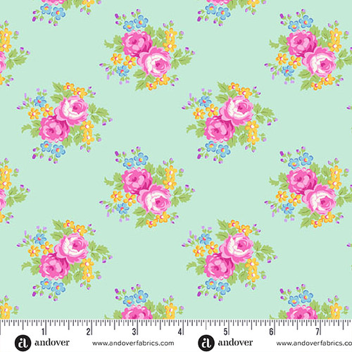 Beloved Blossoms by Andover Fabrics Sweet Blooms Mint