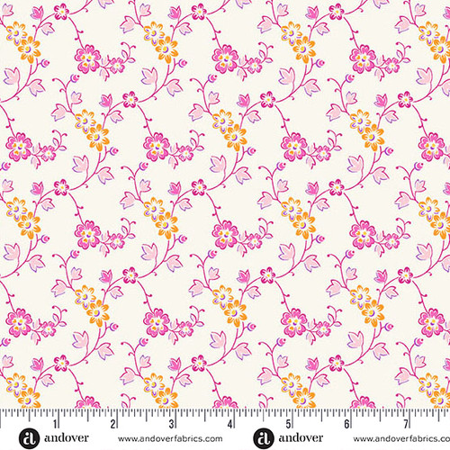 Beloved Blossoms by Andover Fabrics Meander Blush