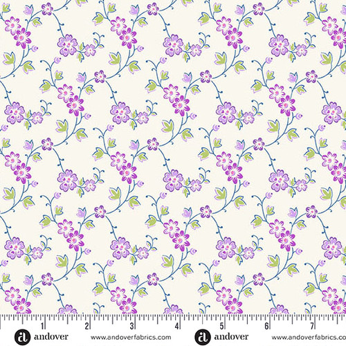 Beloved Blossoms by Andover Fabrics Meander Lilac