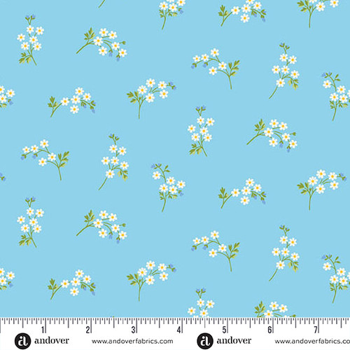 Beloved Blossoms by Andover Fabrics Daisy Spray Sky