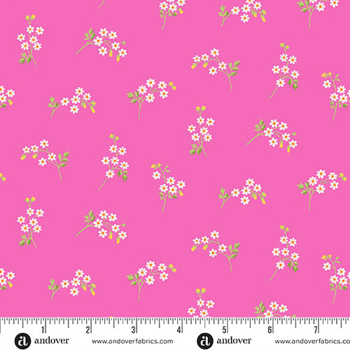 Beloved Blossoms by Andover Fabrics Daisy Spray Hot Pink