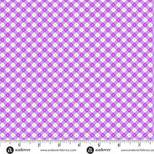 Beloved Blossoms by Andover Fabrics Checker Dot Lilac