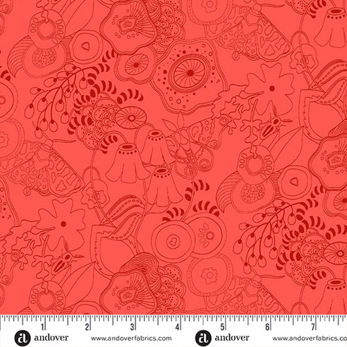 Color Camp - Sun by Alison Glass Tangle Poppy