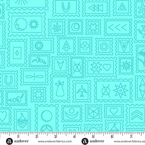 Color Camp - Grove by Alison Glass Postcard Light Aqua
