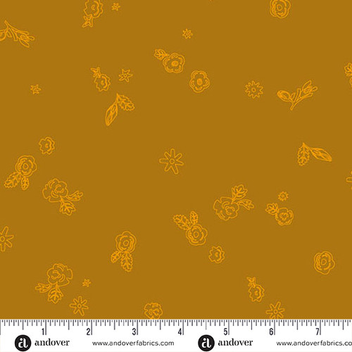 Color Camp - Sun by Alison Glass Sprig Dark Marigold
