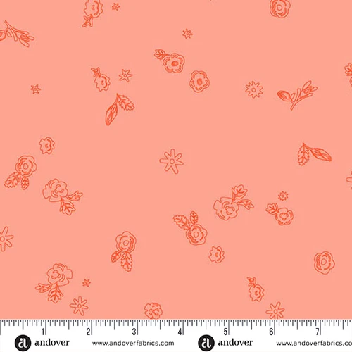 Color Camp - Sun by Alison Glass Sprig Light Poppy