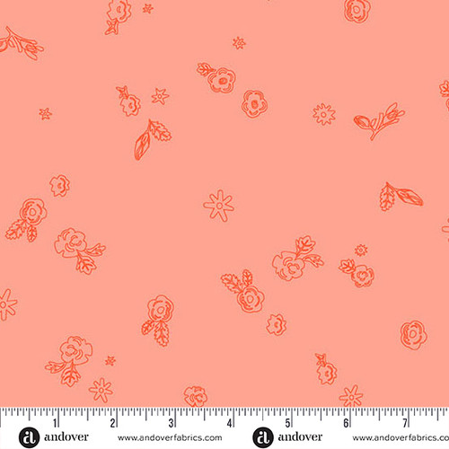 Color Camp - Sun by Alison Glass Sprig Light Poppy