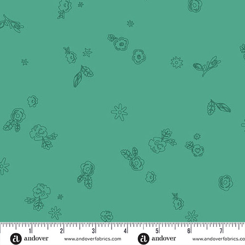 Color Camp - Grove by Alison Glass Sprig Muted Teal