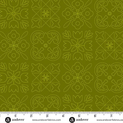 Color Camp - Grove by Alison Glass Bandana Dark Toad