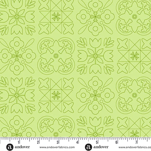 Color Camp - Grove by Alison Glass Bandana Light Grass