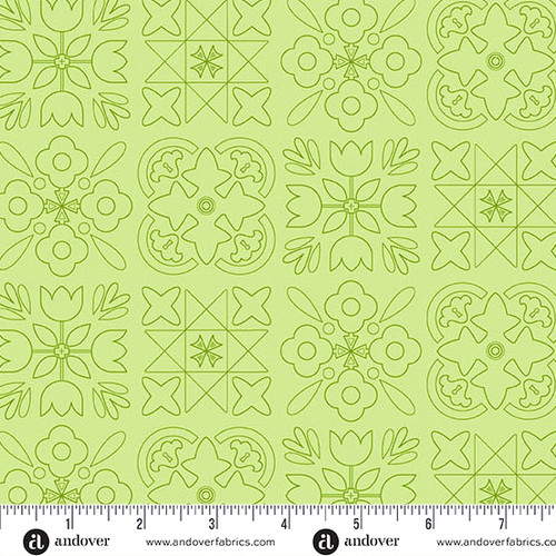 Color Camp - Grove by Alison Glass Bandana Light Grass