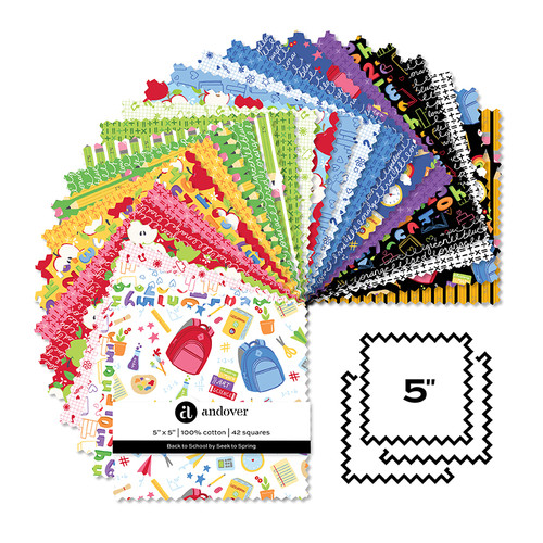 Back to School - 5 Inch Square - 42 Cuts Each