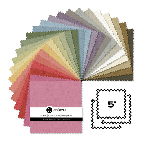 Cottage Cloth III - 5 Inch Square - 42 Cuts Each