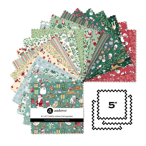 Country Christmas - 5 Inch Square - 42 Cuts Each