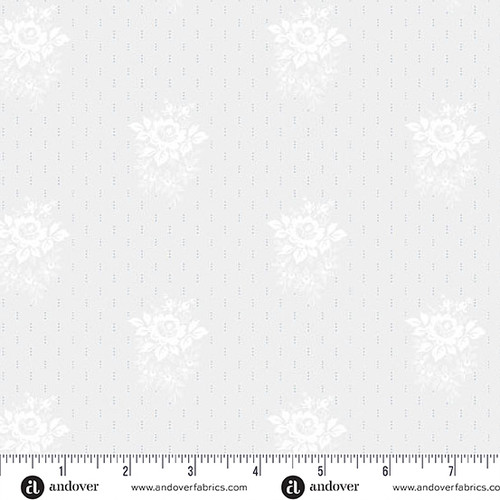 Simply Light by Andover Fabrics Petite Bouquet Silver