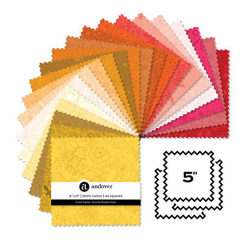 Color Camp - Sun - 5 Inch Square - 42 Cuts Each