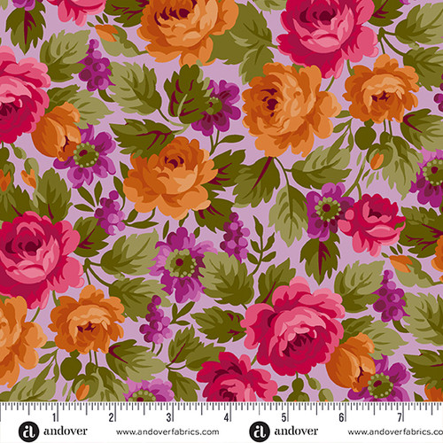 Moonlight Roses by Andover Fabrics Rose Bush Pink