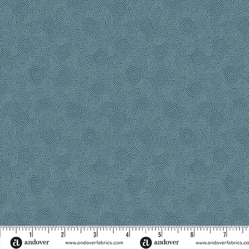 Moonlight Roses by Andover Fabrics Dot Rings Blue