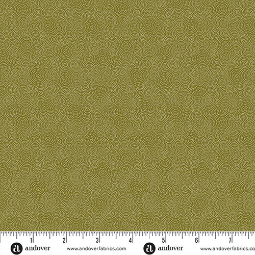 Moonlight Roses by Andover Fabrics Dot Rings Green