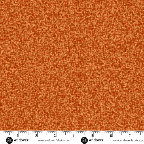 Moonlight Roses by Andover Fabrics Dot Rings Orange