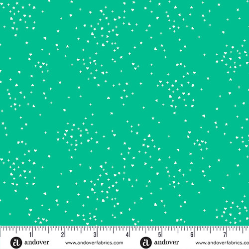 Heart Stars by Andover Fabrics Heart Stars Turquoise