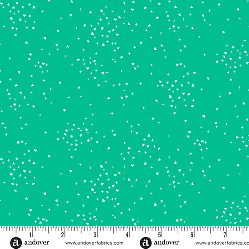 Heart Stars by Andover Fabrics Heart Stars Turquoise