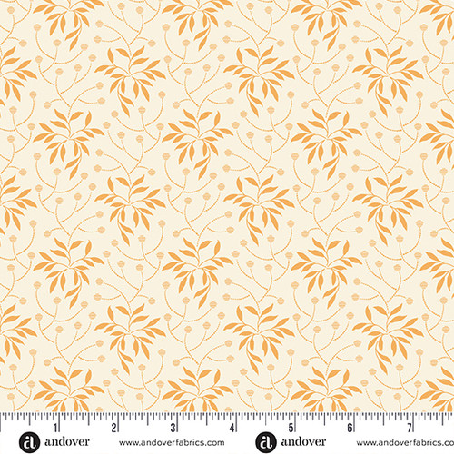 Pumpkin Licorice by Andover Fabrics Branches and Buds Whipped Cream