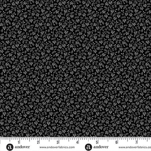 Pumpkin Licorice by Andover Fabrics Droopy Floral Licorice