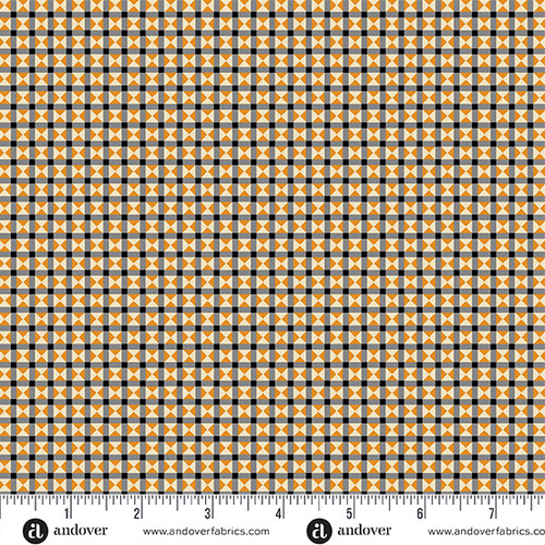 Pumpkin Licorice by Andover Fabrics Triangle Checkerboard Ash