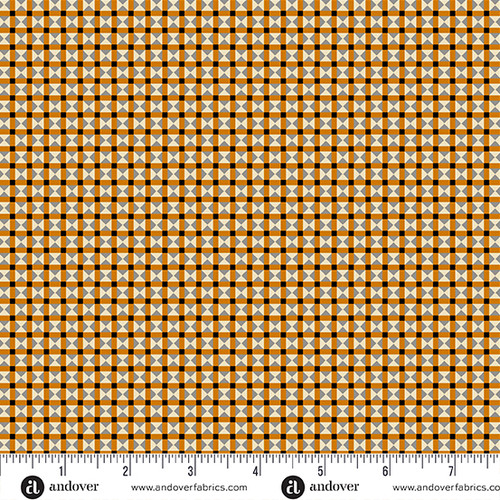 Pumpkin Licorice by Andover Fabrics Triangle Checkerboard Pumpkin