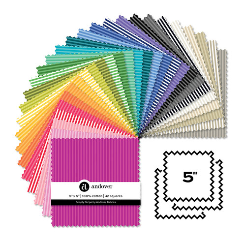 Simply Stripe - 5 Inch Square - 42 Cuts Each