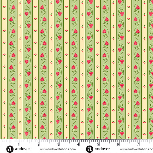 Strawberry Honey by Andover Fabrics Stripe Green