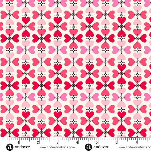 Heart and Soul by Andover Fabrics Cross My Heart White