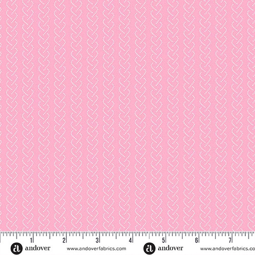 Heart and Soul by Andover Fabrics Chain Stripe Pink