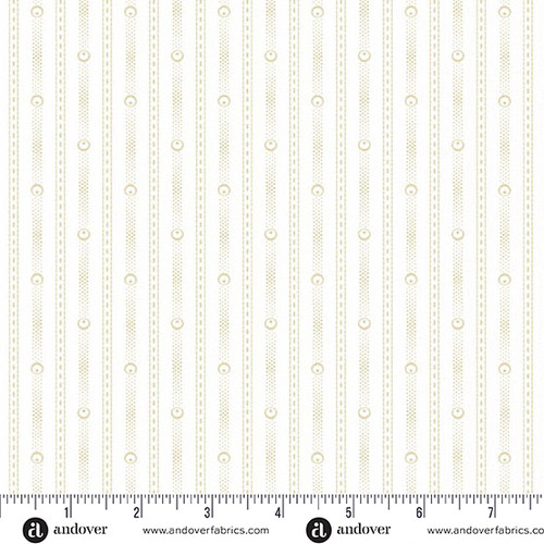 Latte by Andover Fabrics Cream Chain Stripe