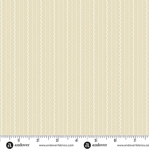 Latte by Andover Fabrics Cream Geo Stripe