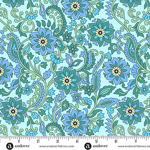 Thousand Steps by Sarah Maxwell Anenome Seafoam