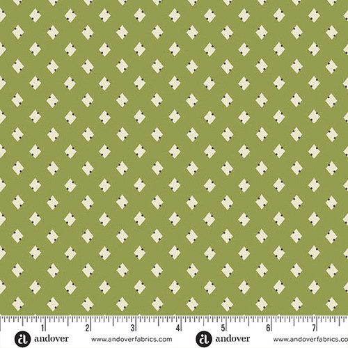 Green Leaves by Andover Fabrics Diamonds Green